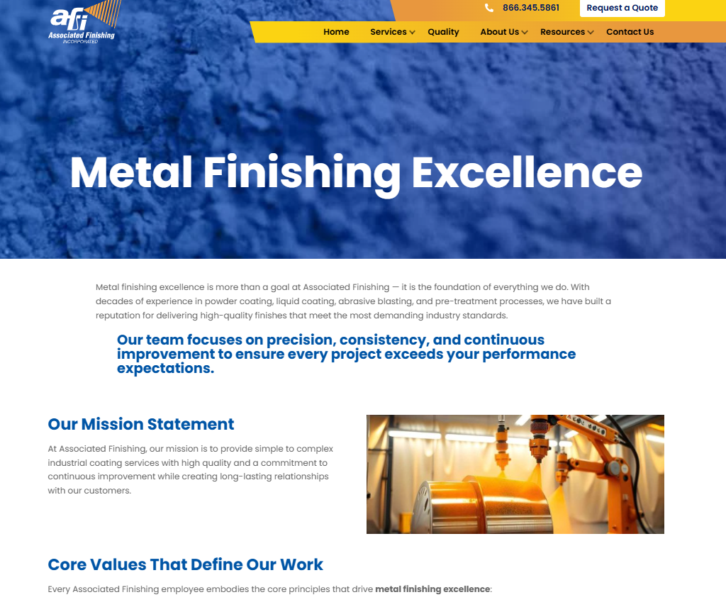 Explore the Redesigned Associated Finishing Website