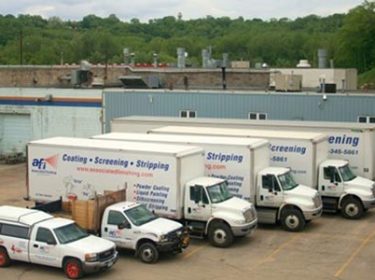 Photo of our trucks at our Mankato facity
