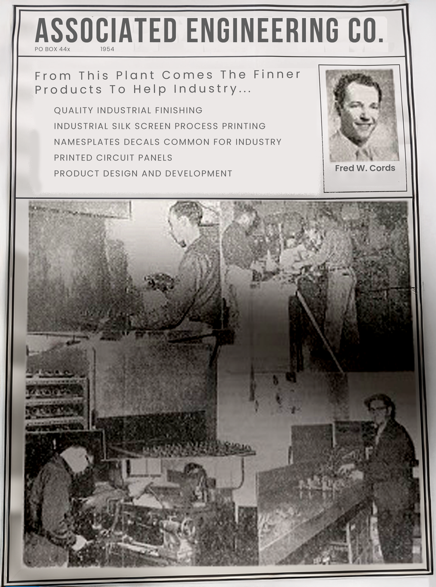 Associate-Engineering-Beginning-of-AFI-1954-Newsletter-Fred-Combs Associated Engineering newsletter from 1954