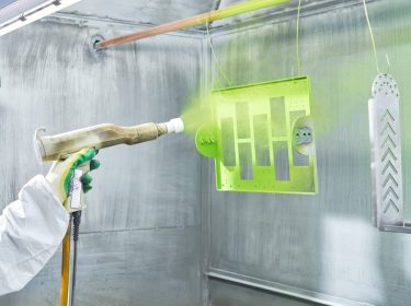 Powder-coating-Lime-Green-small-parts-Liquid-coating